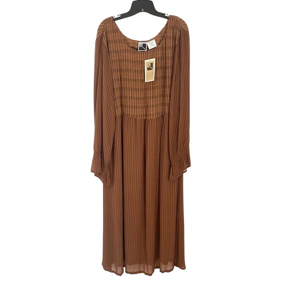 Phool Dresses & Skirts - NWT Vintage 90s Phool Brown Long Sleeve Maxi Dress L Prairie Cottage Modest Boho
